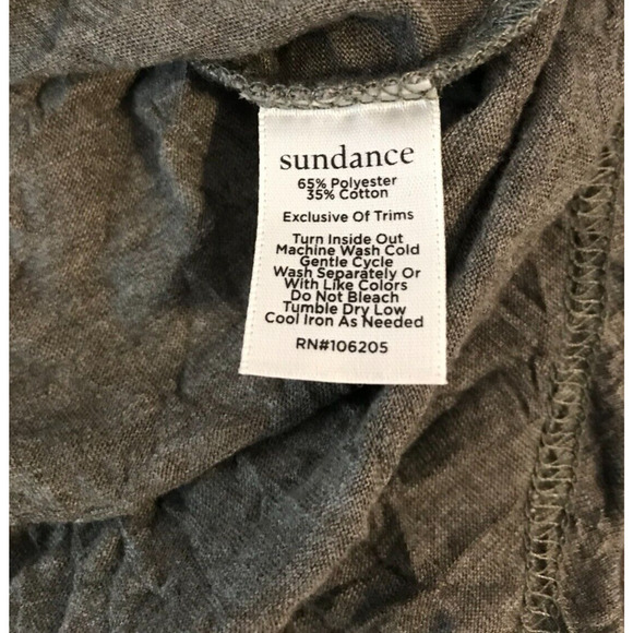 Sundance Women's Long-Sleeve Royal Rosie Olivenight Green Crinkle Top - Small - Picture 10 of 10